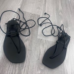 Minimal tied leather sandals